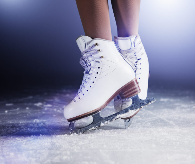 Figure skates on ice