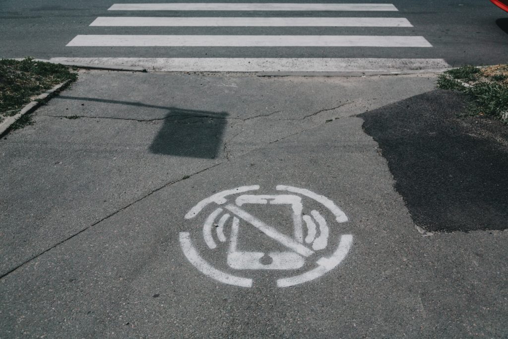 gray pedestrian lane