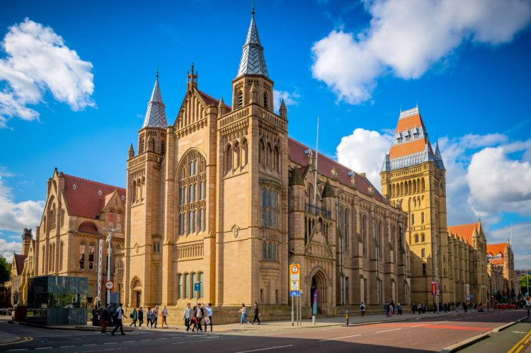 Whitworth Hall at the University of Manchester, Manchester, England, UK - September 15, 2017