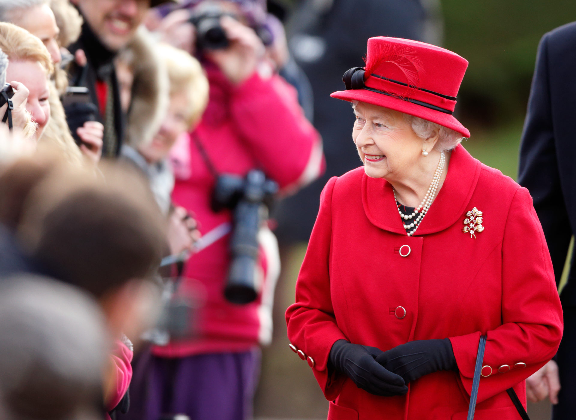 Queen Elizabeth II And The Duke Of Edinburgh Attend Sunday Service In West Newton