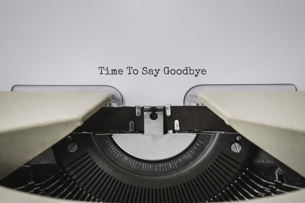 Typewriter Close Up View with Quote - Time To Say Goodbye