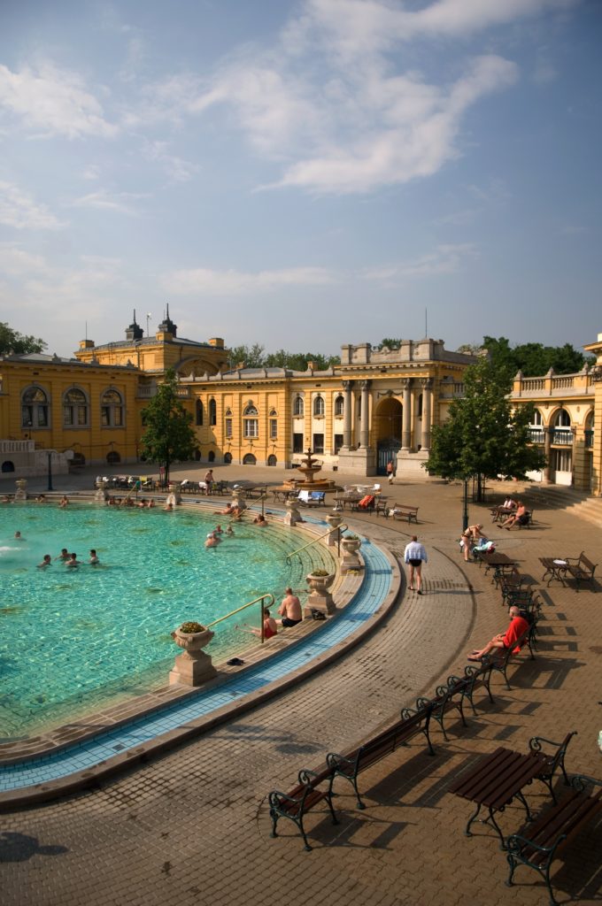 Bathers at the thermal Szchenyi Baths