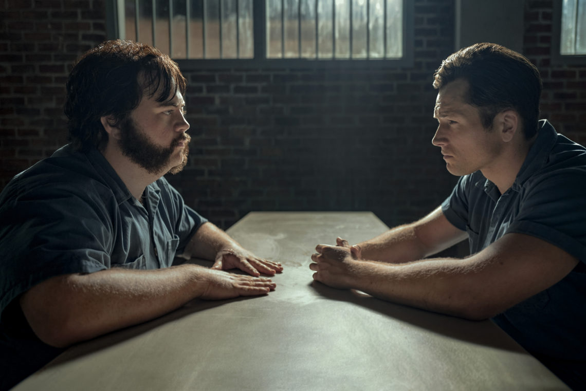Taron Egerton and Paul Walter Hauser in Black Bird