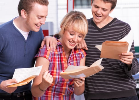 Students receiving exam results. Credit: Getty 