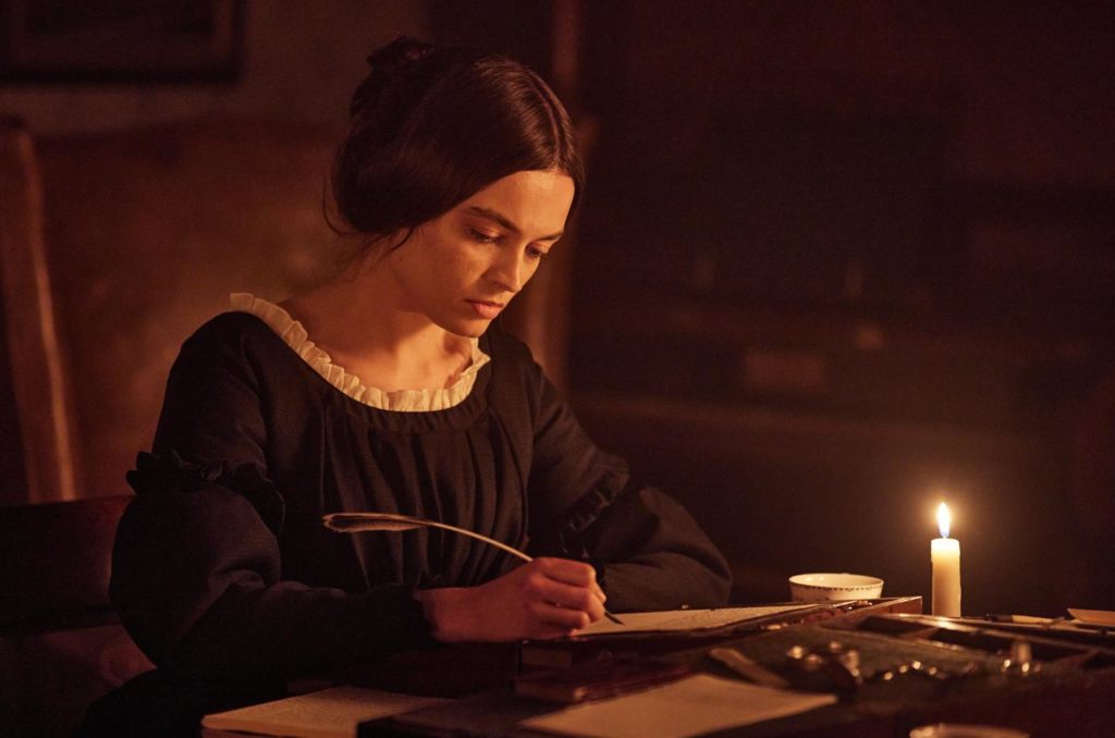 Emma Mackay as Emily Brontë in Emily