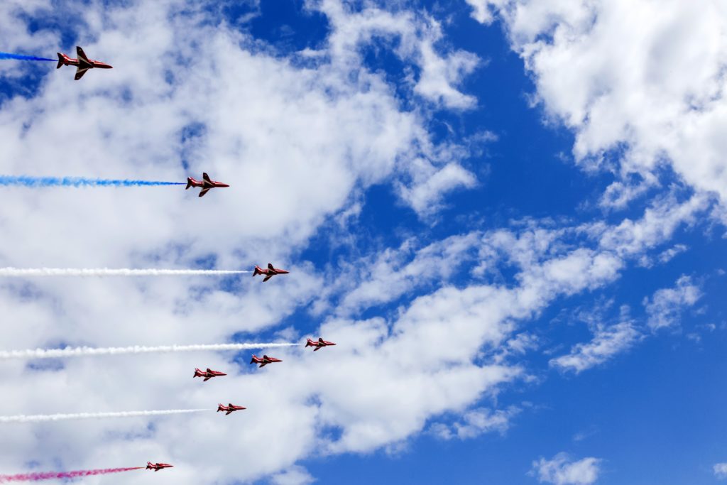 England, East Sussex, Eastbourne, The Annual Airbourne Air Show, The Red Arrows