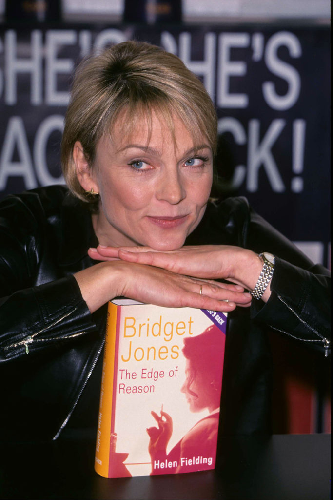 Helen Fielding singing copies of Bridget Jones Diary at Waterstones in London