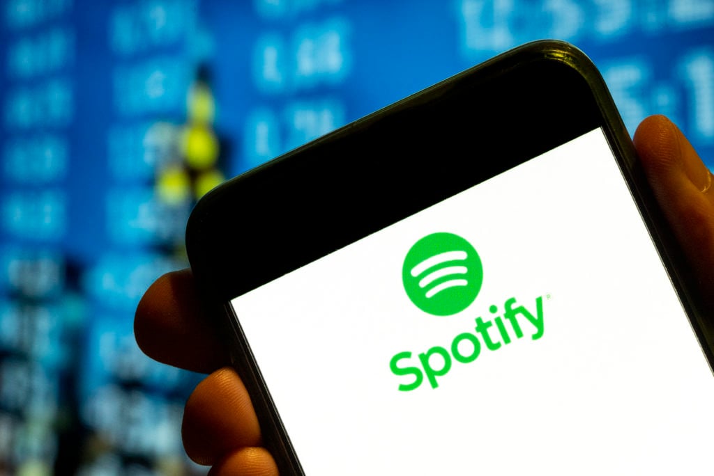 In this photo illustration, the Swedish music streaming