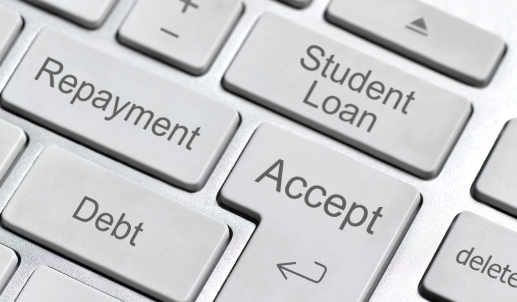 Student loan computer keyboard