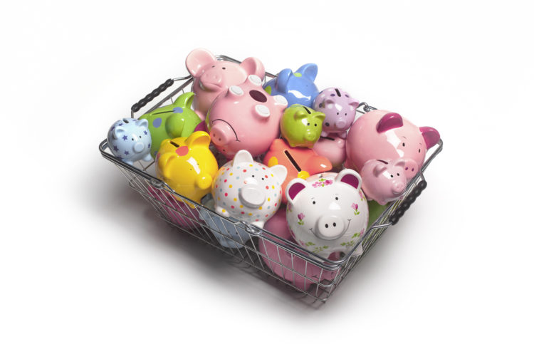 Recession investment piggy bank