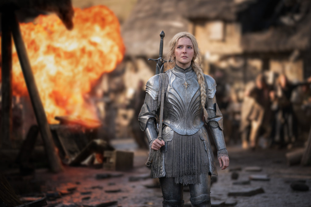 Morfydd Clark as Galadriel.