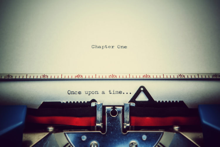 Once upon a time written on paper with typewriter