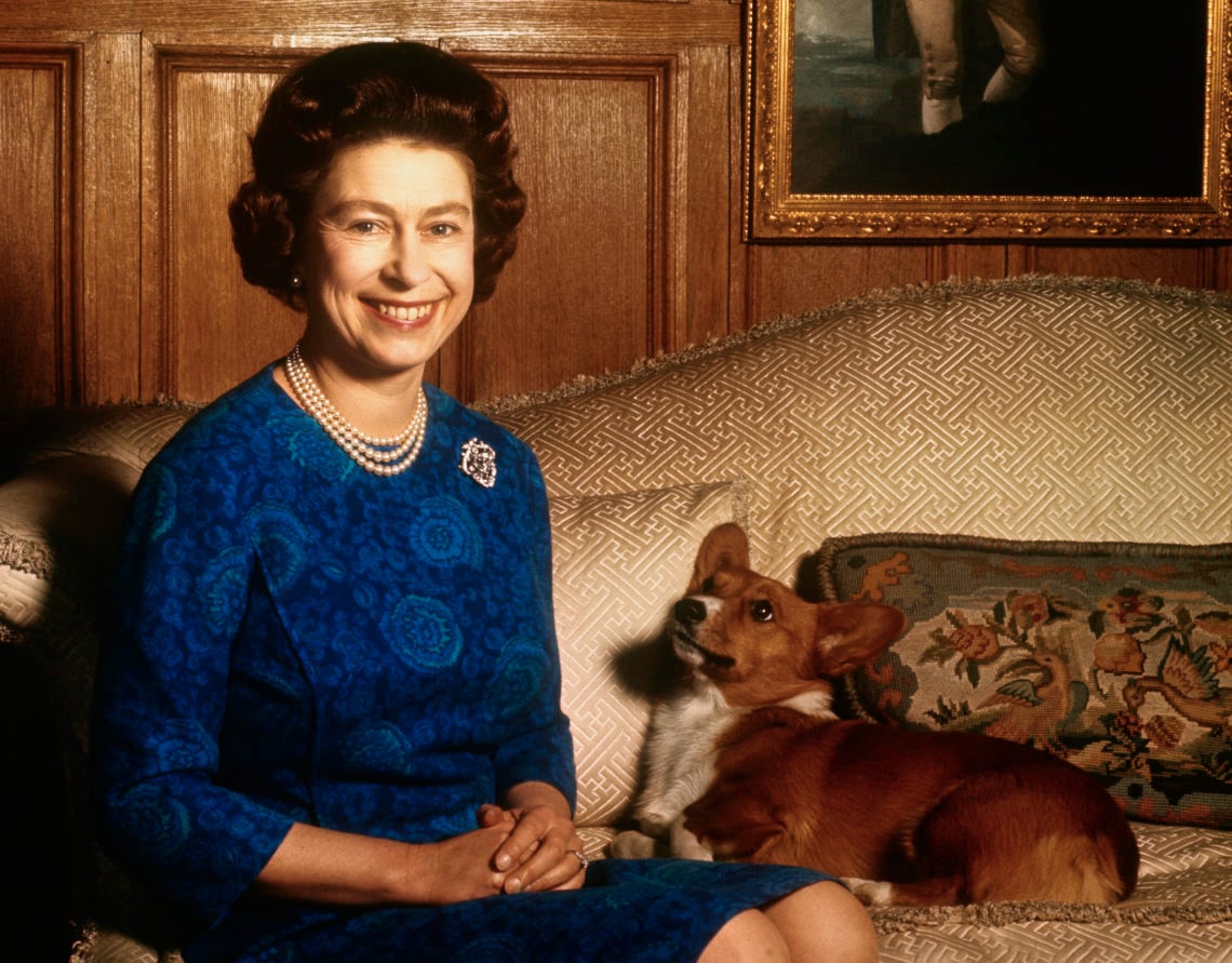 (Original Caption) Sandringham, Norfolk, England, UK: Britain's Queen Elizabeth II smiles radiantly during a picture-taking session in the salon at...