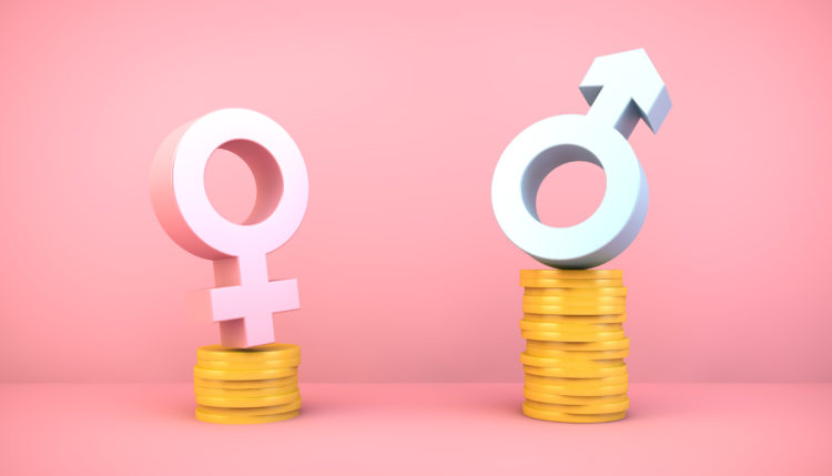 earnings gender gap concep 3d rendering