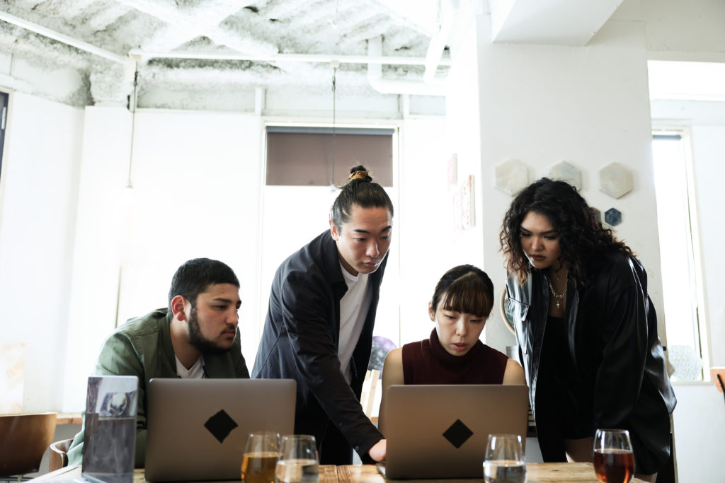 Young Entrepreneurs at coworking office and cafe in Asia