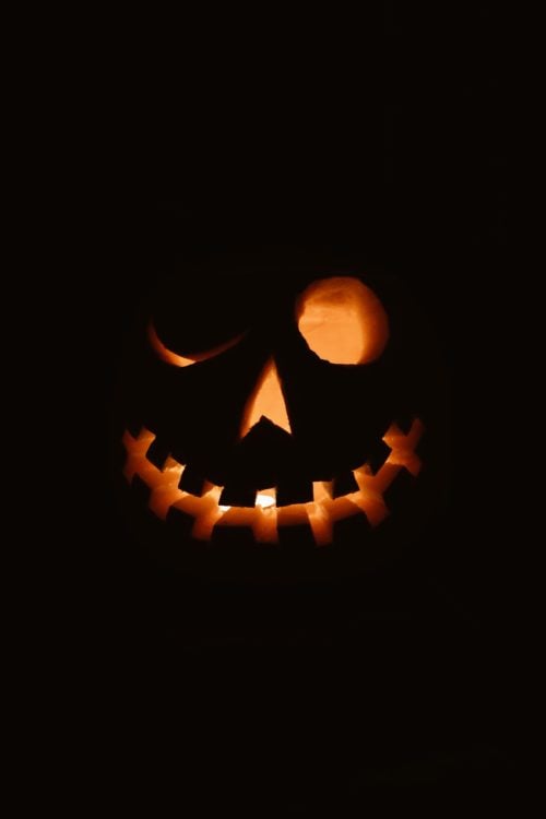 jack o lantern with light