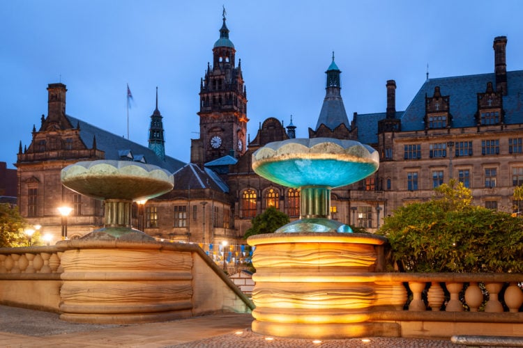 Night, City Hall, Sheffield, England