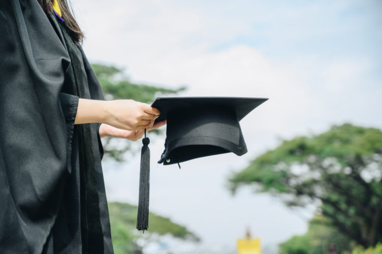 Conceptual shot of education and graduation ceremony.