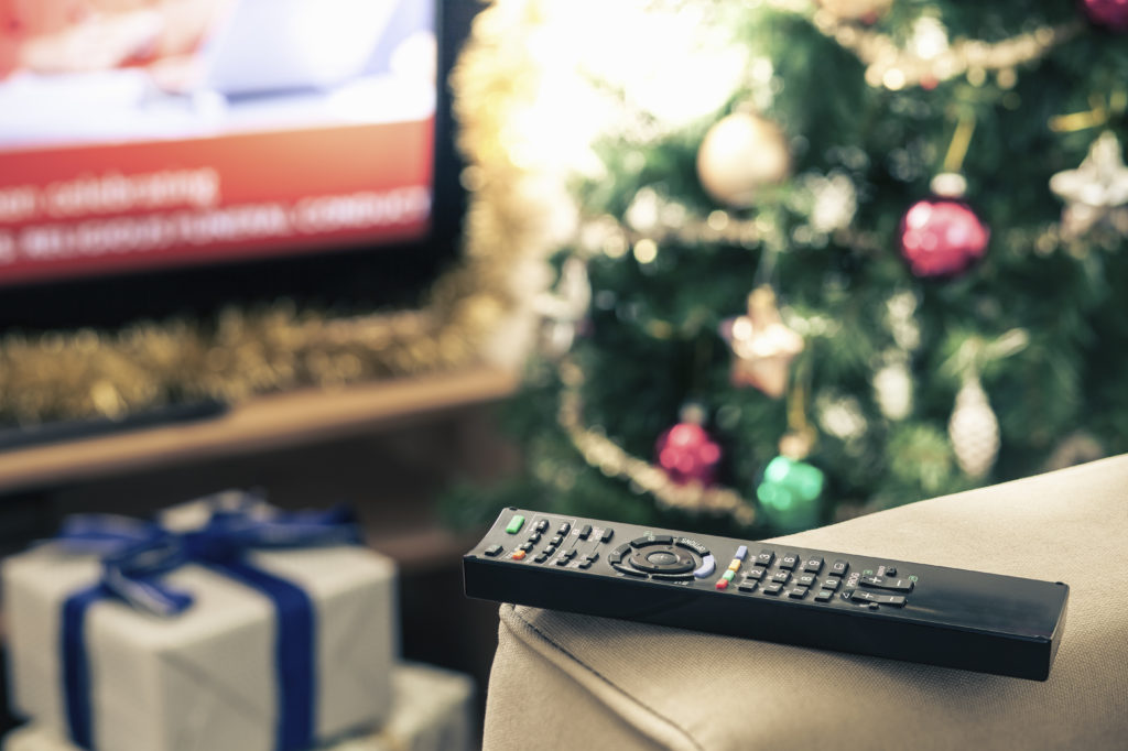 Television remote control, close up