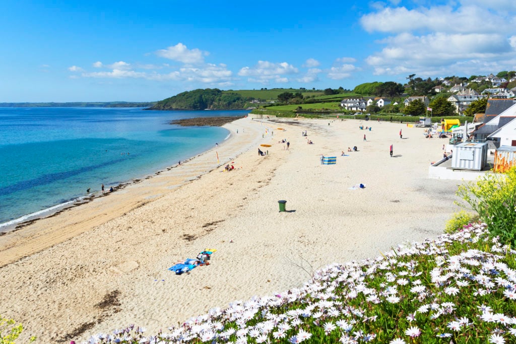 Early Summer At Gyllyngvase Beach In Falmouth, Cornwall, England, Britain, UK.