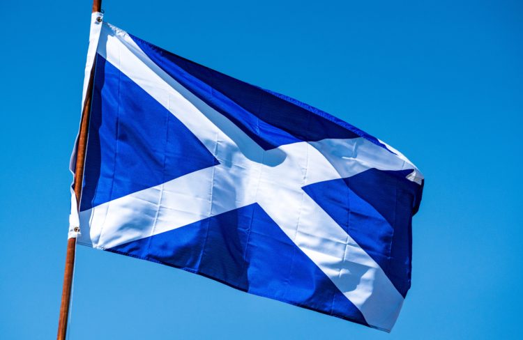 the Scottish flag