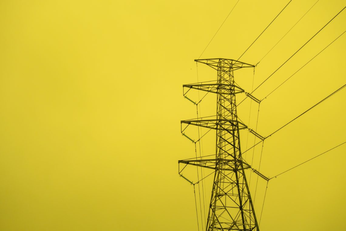 black transmission tower