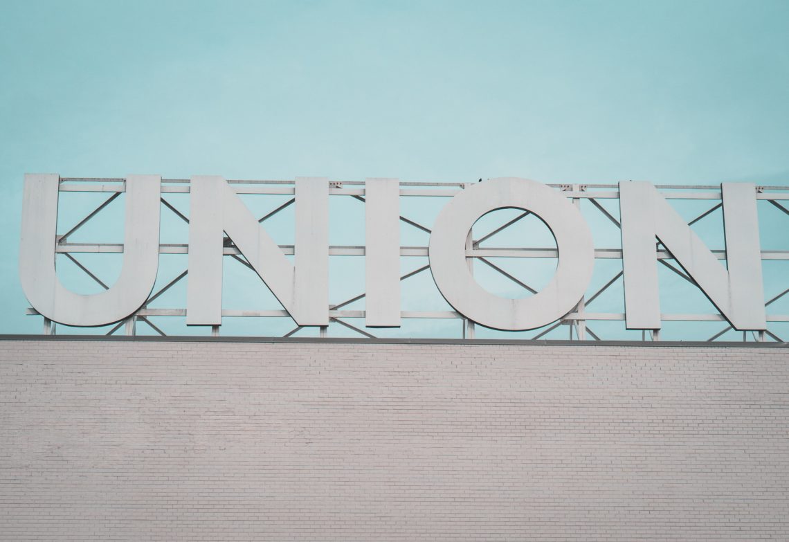 Union sign on billboard