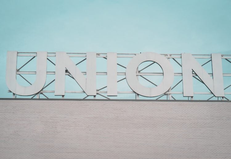 Union sign on billboard