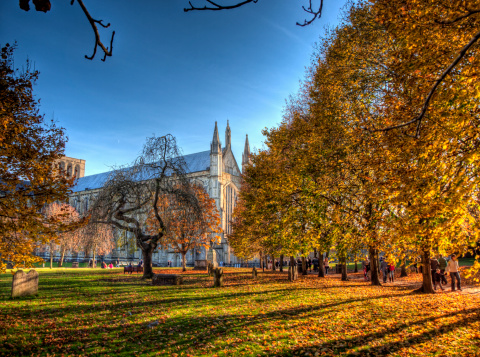 Winchester Cathedral on a late Autumn afternoon