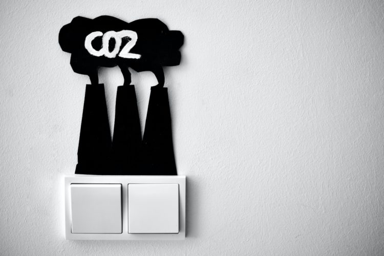 I created a little nudge for myself to remind me that every time I turn the lights on CO2 is produced. 
