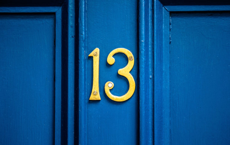 Number 13 close up