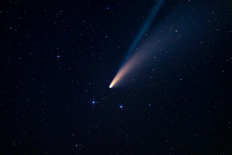 comet in the night sky