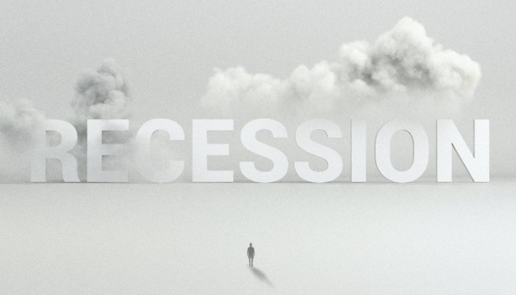 It's a sign of recession. Recession business and stock crisis concept. Economy crash and markets down. Market Crisis Economic Debt Reduction Rate R...