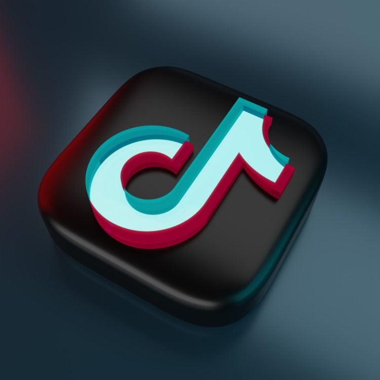 Tik Tok 3D Render Icon on a navy background