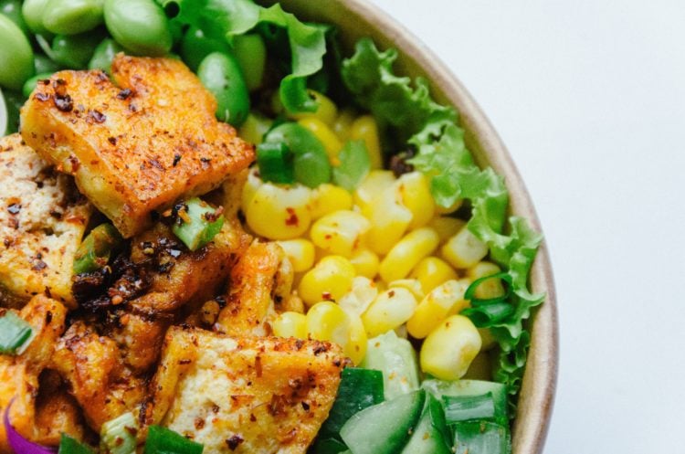 grill tofu and veggies dish
