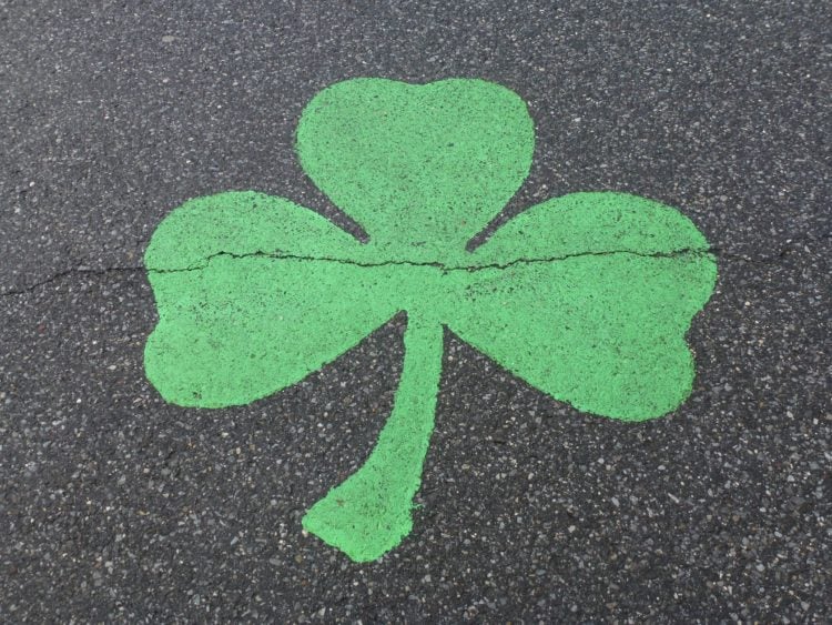 three leaf clover painted on ground